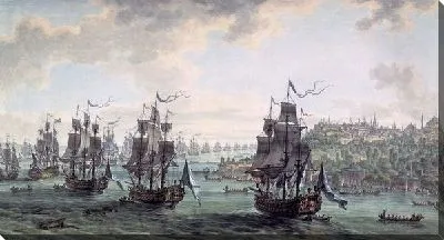 Картина Российская эскадра под командованием Ф.Ф. Ушакова, идущая Константинопольским проливом (The Russian squadron under the command of the FF Ushakov, going strait of Constantinople)