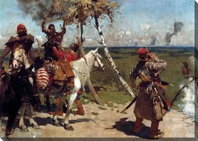 Картина На сторожевой московской границе (At the Moscow border patrol)