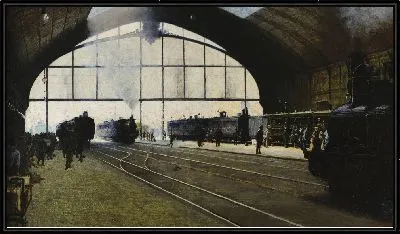 Картина Центральный вокзал Милана в 1889 году