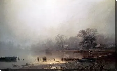 Туман. Красный пруд в Москве осенью (Fog. Red Pond in Moscow in autumn)