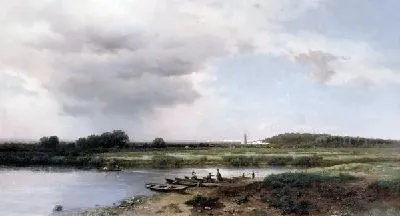 Картина Вид на реку Казанку (View of the river Kazanka)