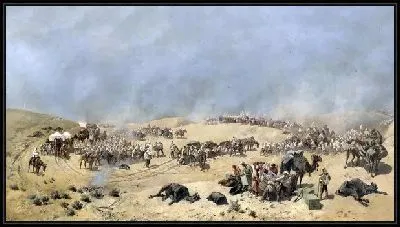 Переход Туркестанского отряда через мёртвые пески к колодцам Адам-Крылган (Go through the dead squad Turkestan sands to the wells of Adam-Krylgan)