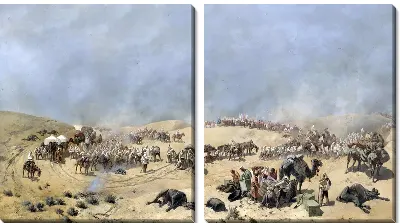 Переход Туркестанского отряда через мёртвые пески к колодцам Адам-Крылган (Go through the dead squad Turkestan sands to the wells of Adam-Krylgan)