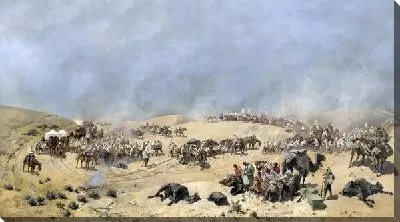 Картина Переход Туркестанского отряда через мёртвые пески к колодцам Адам-Крылган (Go through the dead squad Turkestan sands to the wells of Adam-Krylgan)