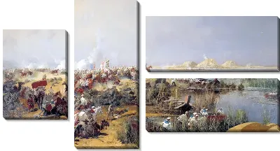 Картина Переправа туркестанского отряда через Аму-Дарью в 1873 году (Crossing Turkestan detachment across the Amu-Darya in 1873)