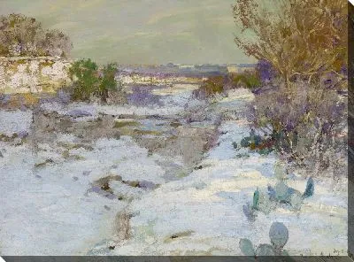 Картина Снег в каменном карьере