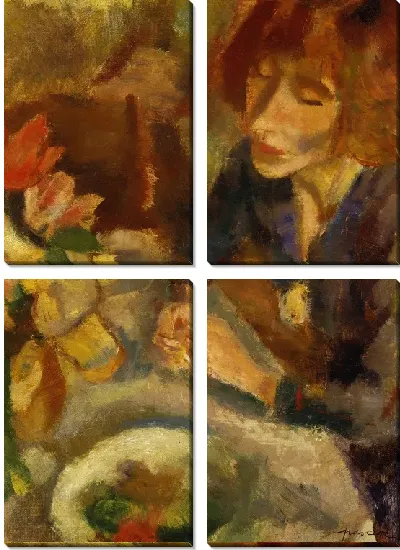 Картина Женщина и цветы (Портрет Гермины Давид)