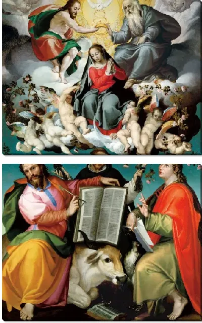 Картина Коронация Богородицы со святыми Лукой, Домиником и Иоанном Евангелистом