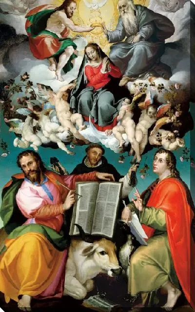 Картина Коронация Богородицы со святыми Лукой, Домиником и Иоанном Евангелистом