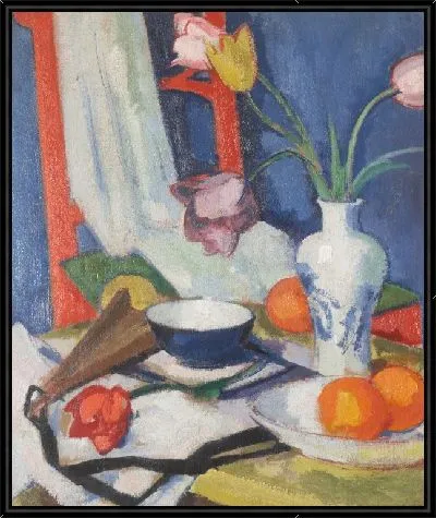 Картина Натюрморт с тюльпанами и апельсинами