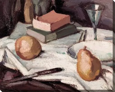 Натюрморт с грушами и рюмкой