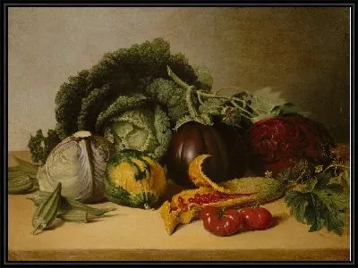 Натюрморт: Бальзам Яблоко и Овощи