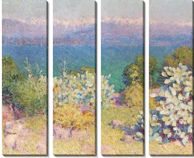 Утром Приморские Альпы из Антиба