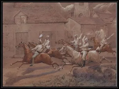 Картина Ночные всадники из Nacton: конец. Nacton Церковь и Деревня