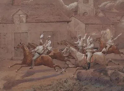 Картина Ночные всадники из Nacton: конец. Nacton Церковь и Деревня
