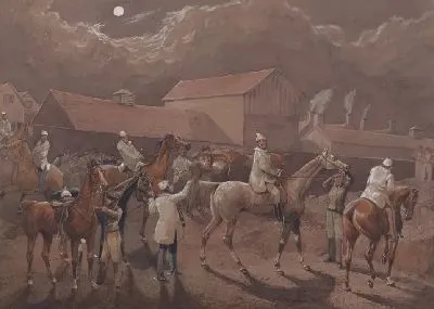 Картина Ночные всадники из Nacton: подготовка к старту. Ипсвич, водопой за казармами
