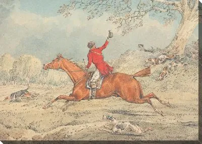 Картина Охотник, скачущий влево и поощряющий гончих