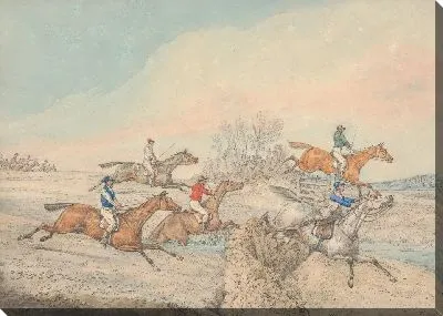 Картина Бег с препятствиями: поле с каменной стеной и воротами