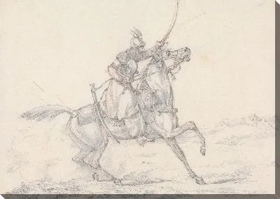 Картина Обрывки, нет. 33: конный мамлюк размахивает мечом
