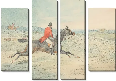 Картина Всадник на коричневой лошади у стены