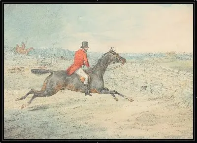 Картина Всадник на коричневой лошади у стены