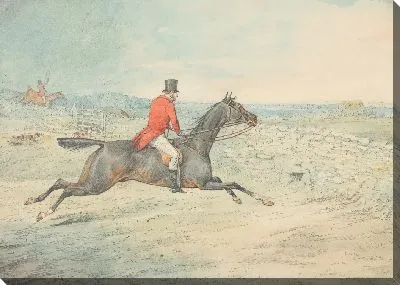 Картина Всадник на коричневой лошади у стены