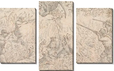 Картина «Спортивные инциденты:« Рисование для травления мягких грунтов «Охота на пантер» »