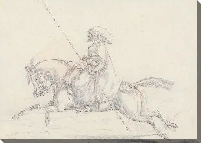 Картина Обрывки, нет. 35: конный мамлюк с бамбуковым копьем