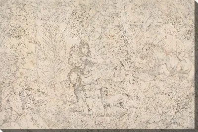 Картина «Спортивные инциденты:« Рисование для гравировки на мягком грунте «Сквозь лес»