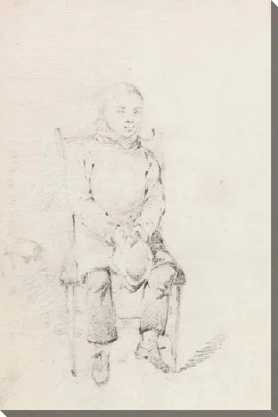 Картина Мальчик сидит с кепкой