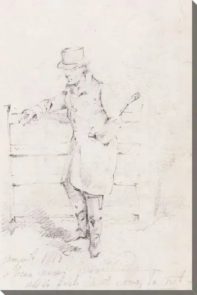 Картина Мужчина опирается на забор