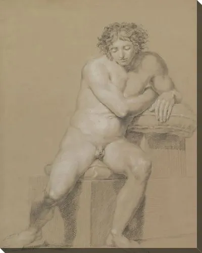 Картина Этюд сидящего обнаженного мужчины