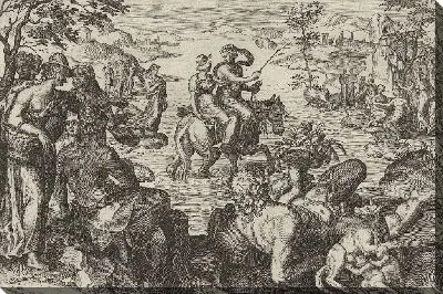 Картина Клоэлия пересекает Тибр верхом на лошади