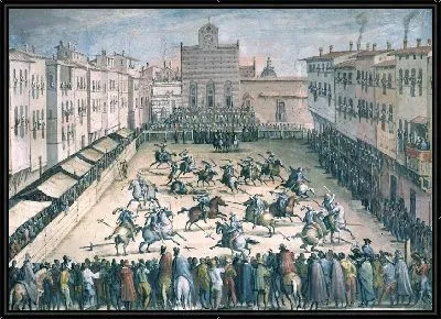 Конная битва на площади Санта-Кроче