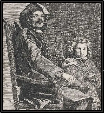 Трубочный мужик в кресле