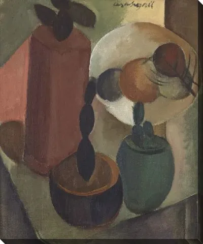 Натюрморт с тремя горшочками кактусов