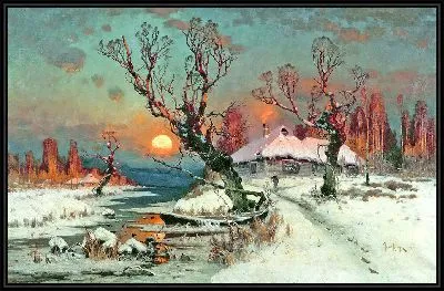 Закат солнца зимой