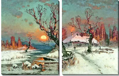 Закат солнца зимой