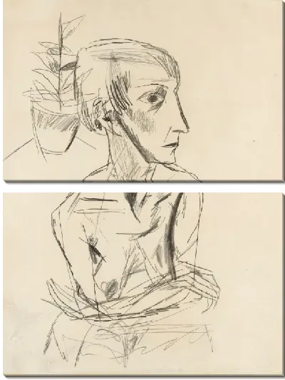 Картина Женщина сидит в профиль