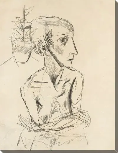 Картина Женщина сидит в профиль