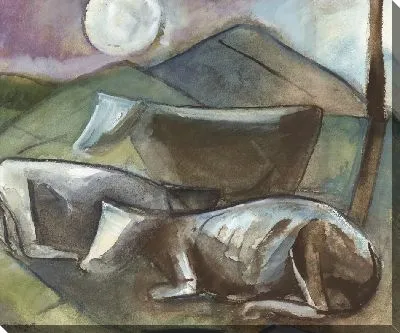 Картина Крупный рогатый скот в лунном свете II