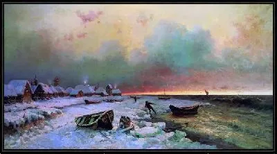 Картина Деревня на острове Нарген (The village on the island Nargen)