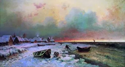 Картина Деревня на острове Нарген (The village on the island Nargen)