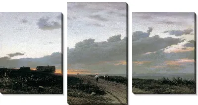 Картина Вечерний вид в деревне. Орловская губерния (Evening view of the village. Orel province)