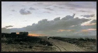 Картина Вечерний вид в деревне. Орловская губерния (Evening view of the village. Orel province)