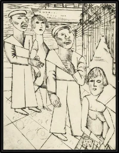 Картина Два моряка в сопровождении