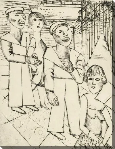 Картина Два моряка в сопровождении