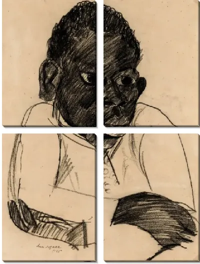 Картина Молодой черный человек со скрещенными руками