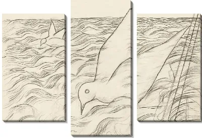 Картина Чайки и море