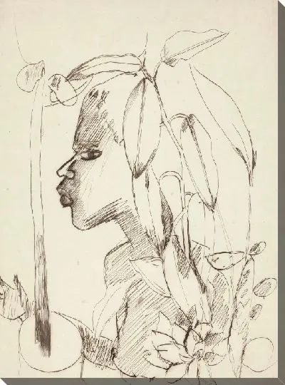 Картина Женщина и растения